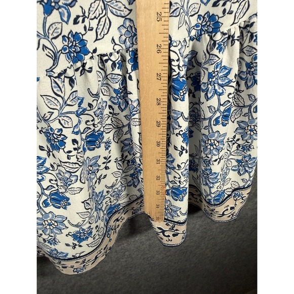 Rachel Zoe Women Large Floral Boho Tiered Ruffle Mini Dress Tassels Cottagecore - Picture 6 of 8